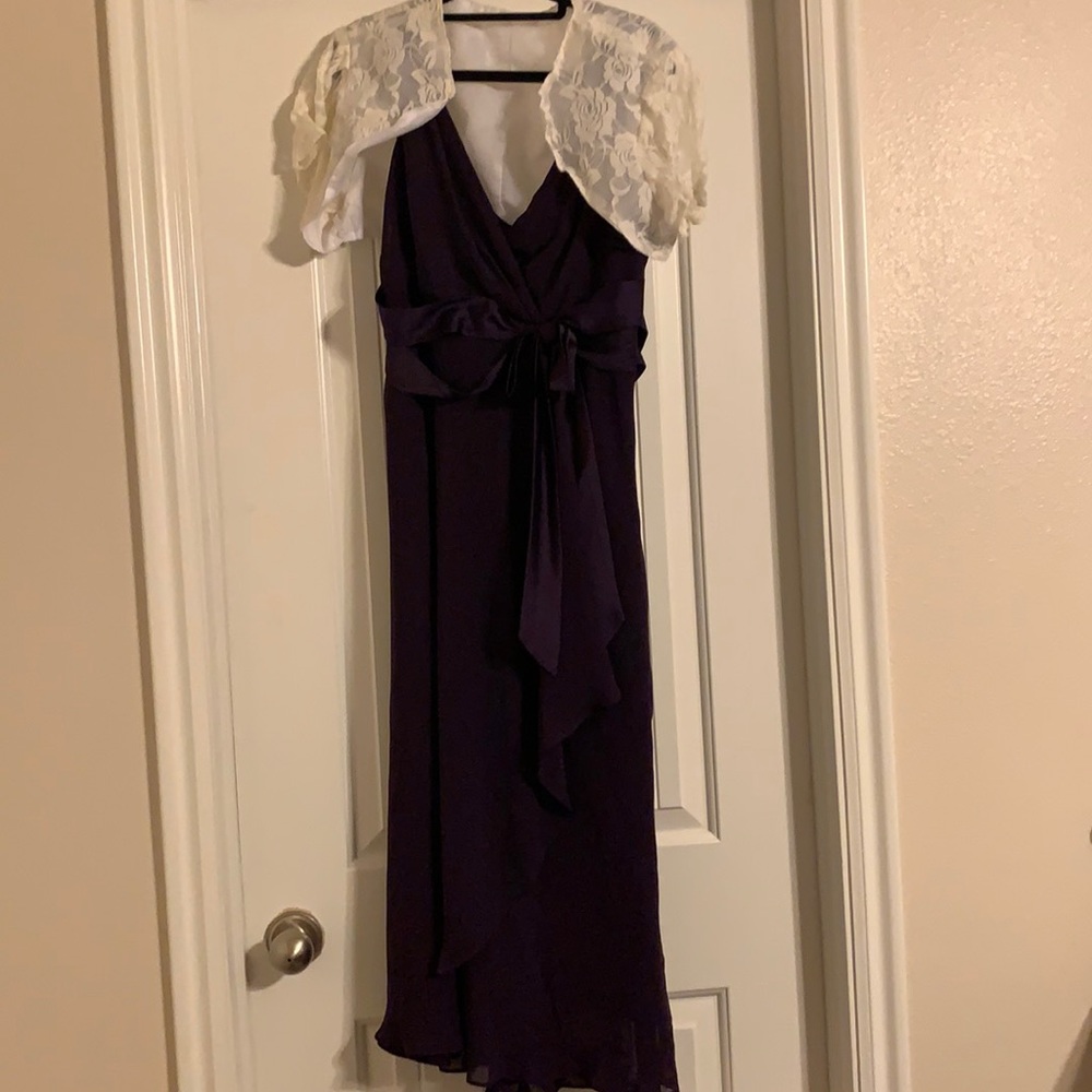 Elegant dress with white lace cover